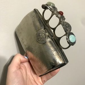 From St. Xavier Silver Clutch NWOT